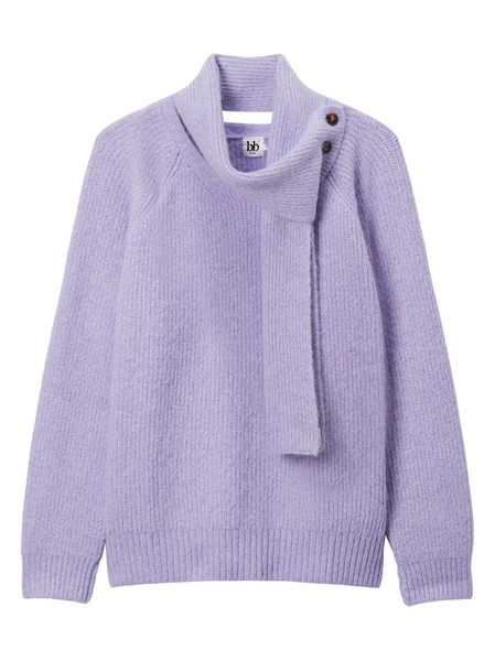 B+ab Button Roll-neck Sweater - Purple 