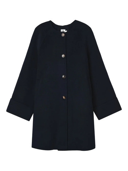  B+ab Button Scarf Coat - Blue 