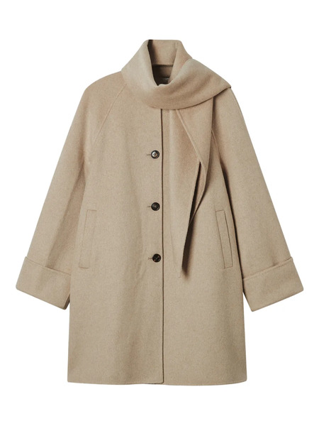  B+ab Button Scarf Coat - Neutrals 