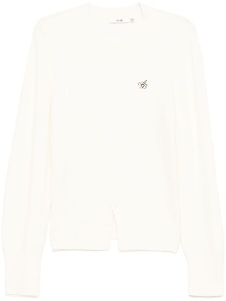  B+ab Buttoned-hem Jumper - White 