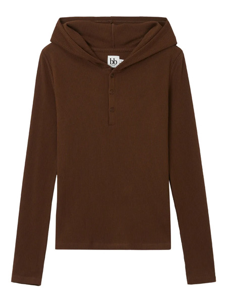  B+ab Buttoned Hoodie - Brown 