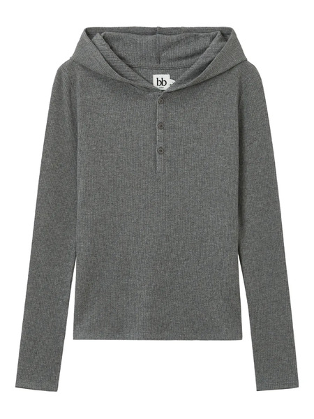  B+ab Buttoned Hoodie - Grey 
