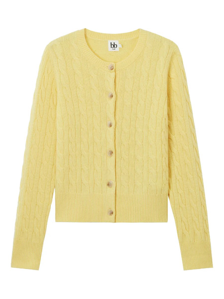  B+ab Cable-knit Buttoned Cardigan - Yellow 