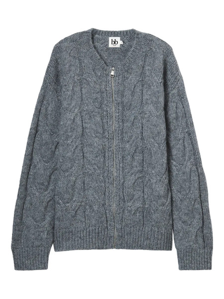  B+ab Cable-knit Zip-fastening Cardigan - Grey 