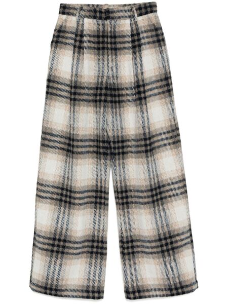  B+ab Check Tucked Pants - Neutrals 