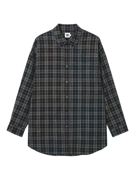  B+ab Checked-pattern Cotton Shirt - Blue 