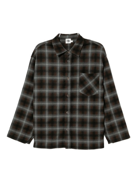  B+ab Checked Shirt Jacket - Blue 