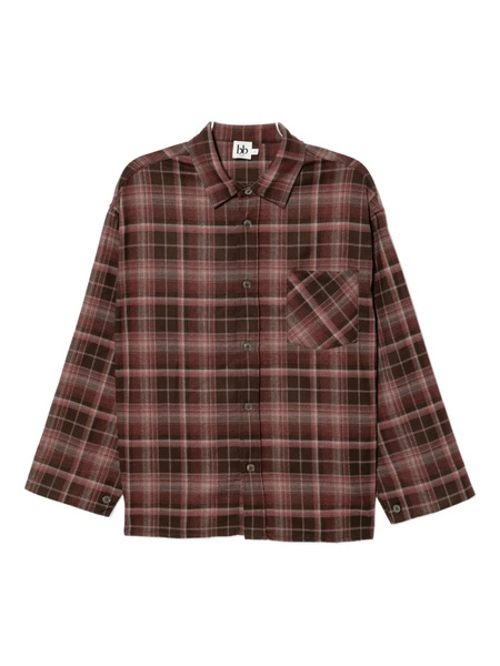  B+ab Checked Shirt Jacket - Red 