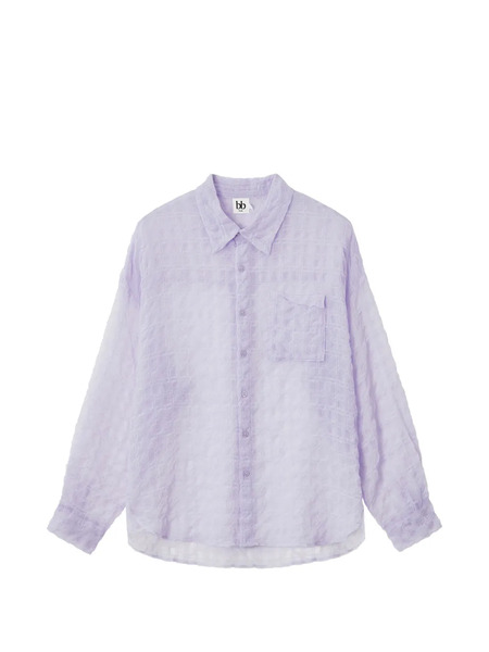  B+ab Chest-pocket Check Shirt - Purple 