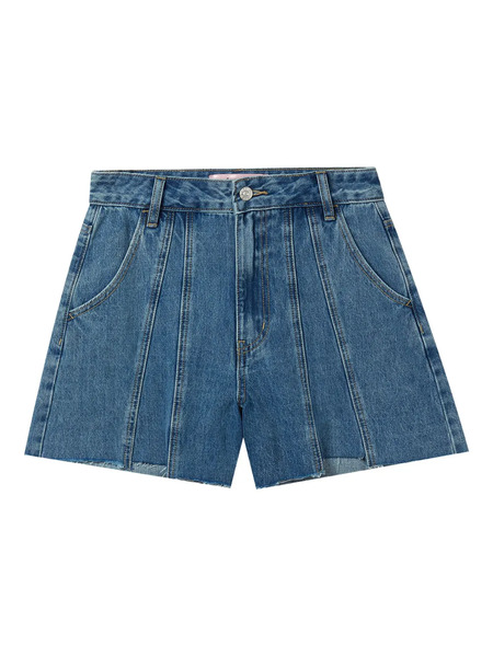  B+ab Contrast-stitching Denim Shorts - Blue 