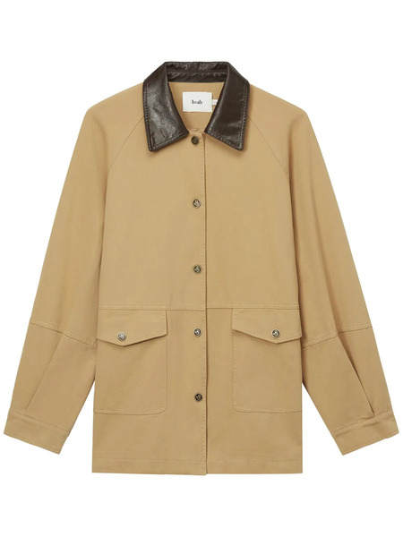  B+ab Contrasting-collar Coat - Neutrals 