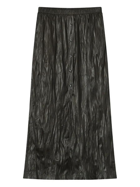  B+ab Crinkled-effect Midi Skirt - Black 