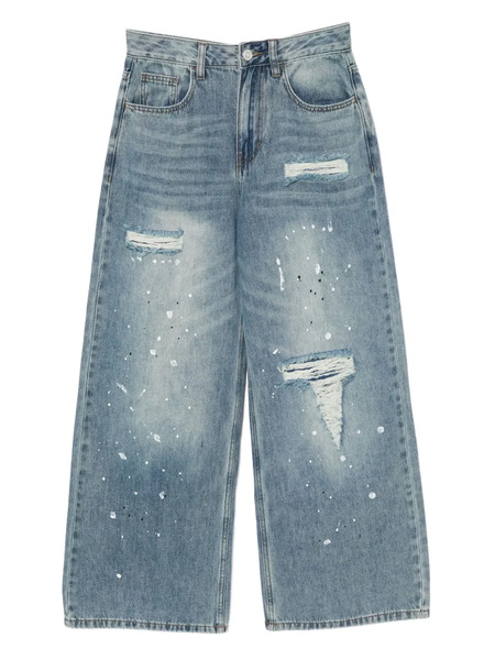  B+ab Distressed Wide-leg Jeans - Blue 