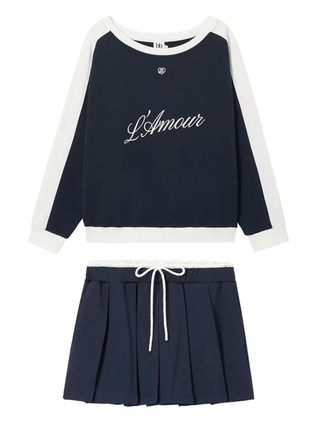  B+ab Embroidered Skirt Set - Blue 