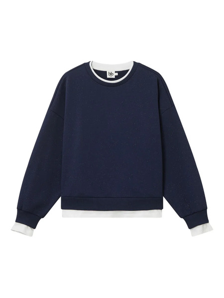  B+ab Glitter-detail Layered Sweatshirt - Blue 