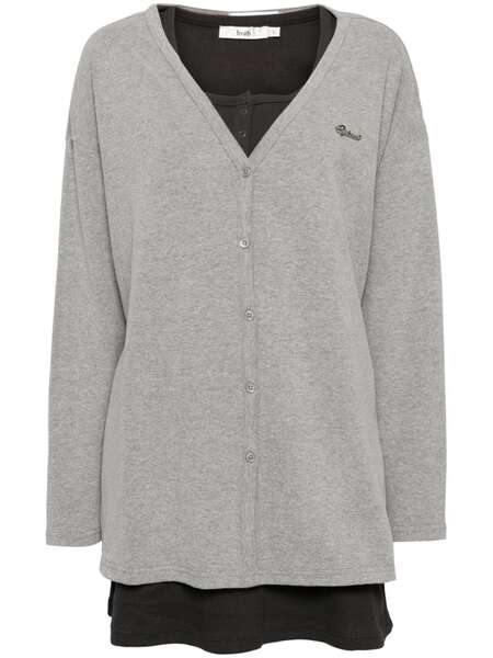  B+ab Layered Button-up Cardigan - Grey 