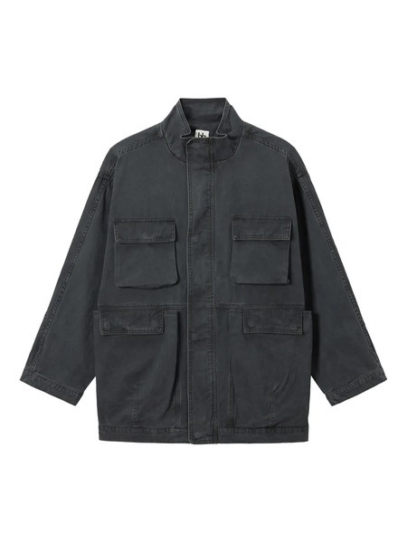  B+ab Multiple-pockets Cotton Military Jacket - Black 