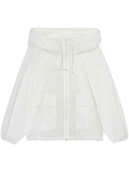  B+ab Oversized Gathered Hooded Jacket - White 