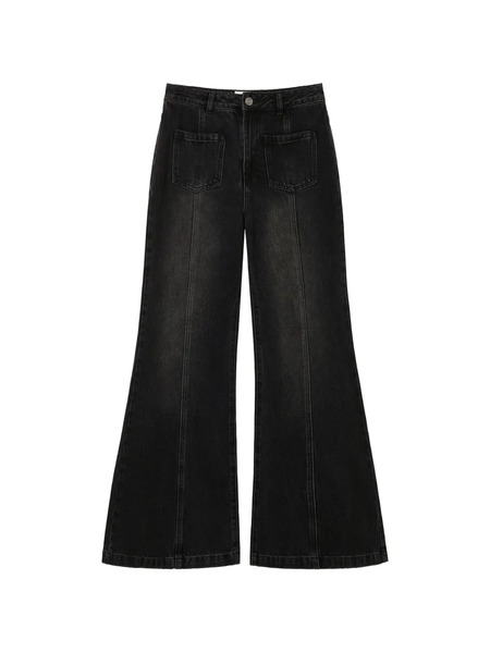  B+ab Panelled Flared Jeans - Black 