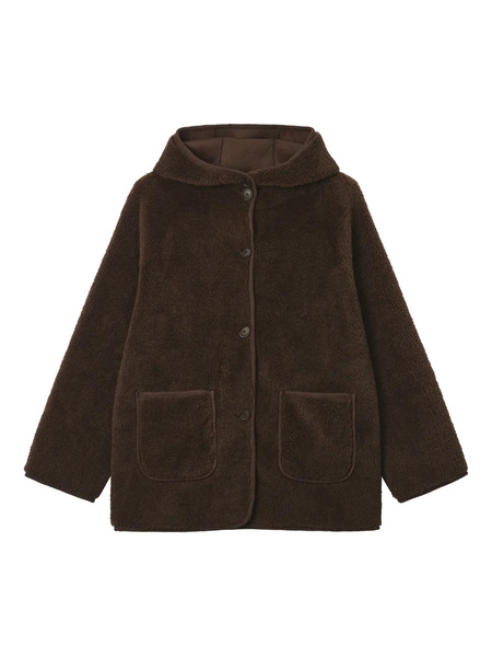  B+ab Patch-pocket Hooded Coat - Brown 