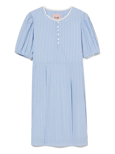  B+ab Puff-sleeve Striped Mini Dress - Blue 