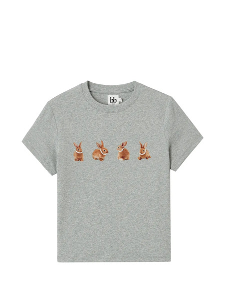  B+ab Rabbit-graphic T-shirt - Grey 