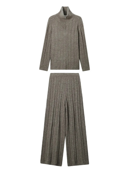  B+ab Ribbed Knit Trousers - Grey 