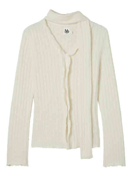  B+ab Ribbed Scarf Sweater - Neutrals 