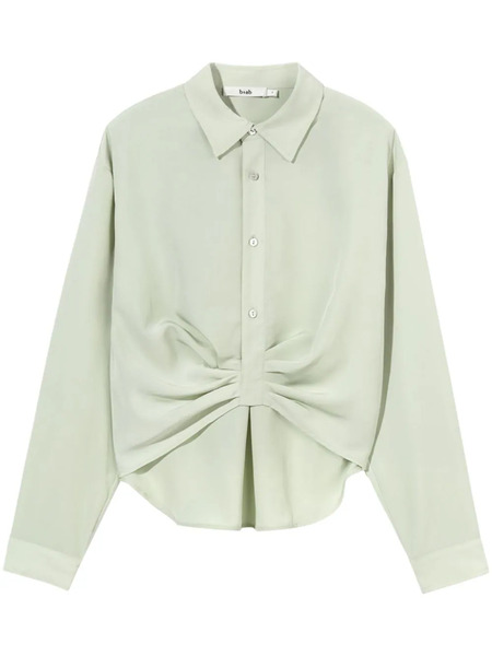  B+ab Ruched Long-sleeve Shirt - Green 