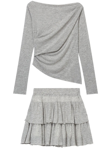  B+ab Ruffled Mini Skirt - Grey 