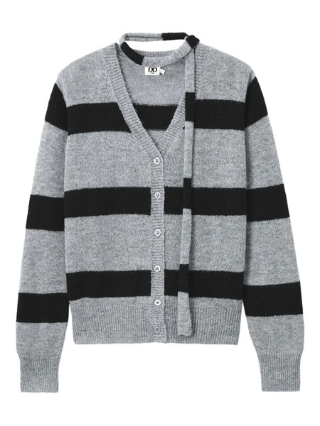  B+ab Striped Cardigan - Grey 