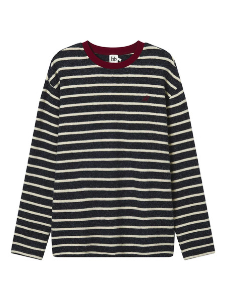  B+ab Striped-pattern Top - Blue 