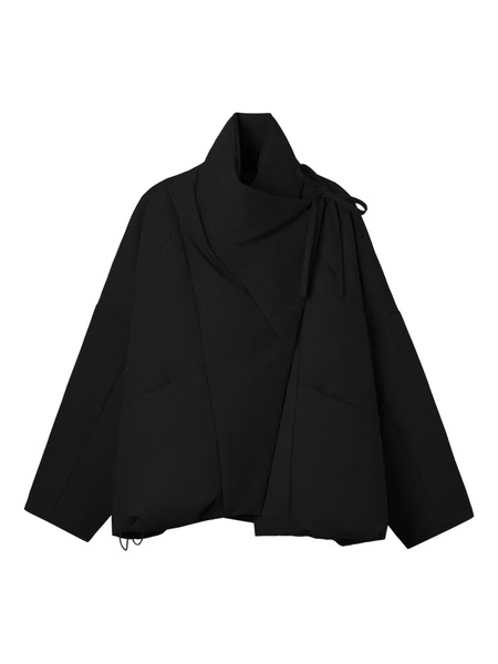  B+ab Tie-detail High-neck Jacket - Black 