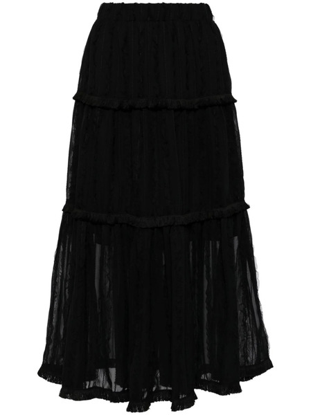  B+ab Tiered Midi Skirt - Black 
