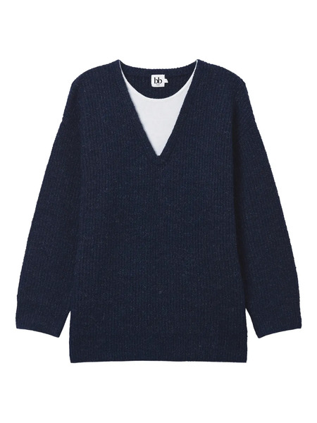  B+ab V-neck Sweater - Blue 