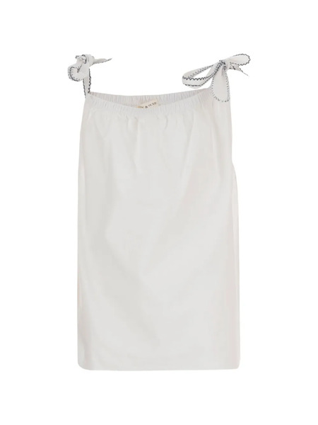  Babe And Tess Embroidered-strap Top - White 