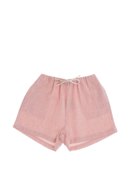  Babe & Tess Striped Drawstring Shorts - Red 