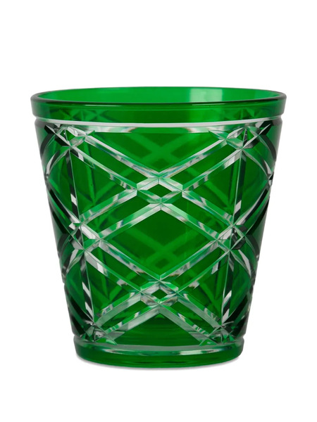  Baci Milano Diamond-pattern Glasses (set Of Two) - Green 