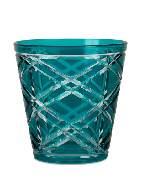  Baci Milano Diamond-patterned Glasses (set Of Two) - Green 