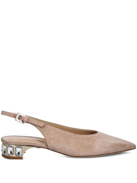  Baldinini Embellished Slingback Flat Pumps - Neutrals 