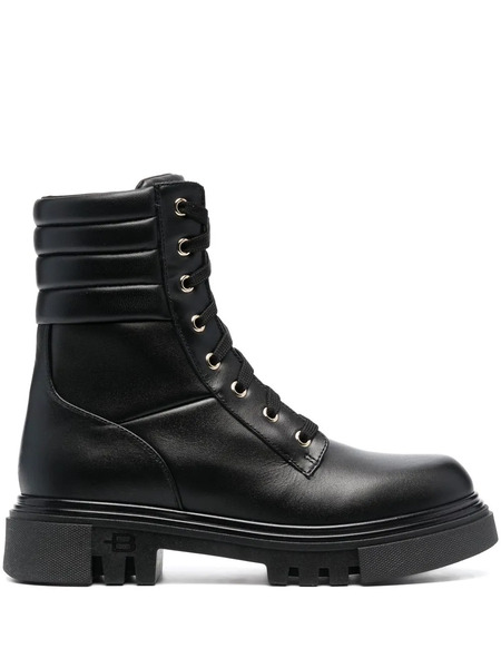  Baldinini Leather Combat Boots - Black 