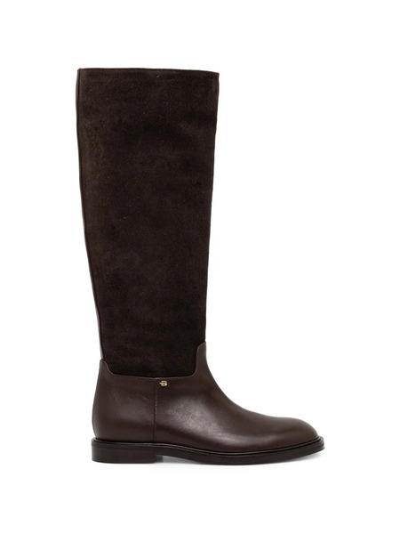  Baldinini Suede-panel Knee-high Boots - Brown 
