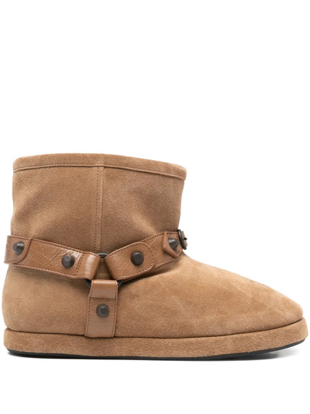  Balenciaga Alaska Studded-strap Boots - Brown 