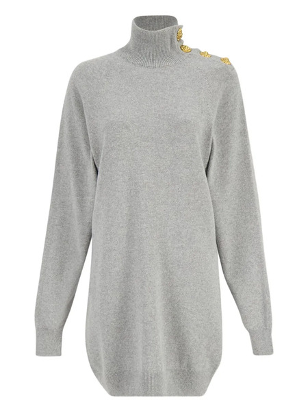  Balenciaga Batwing Button Mini Dress - Grey 