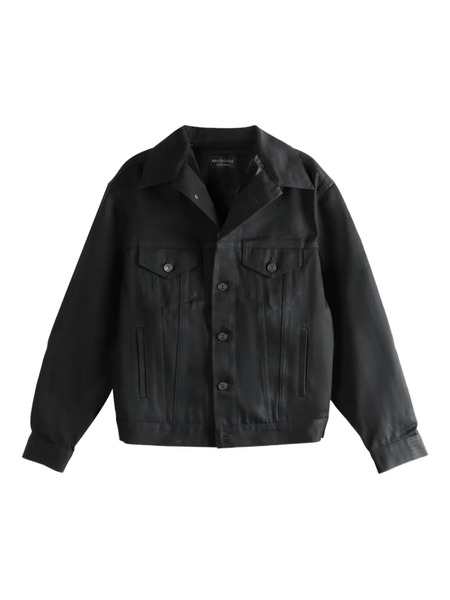  Balenciaga Buttoned Denim Jacket - Black 