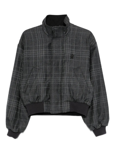  Balenciaga Check Bomber Jacket - Grey 