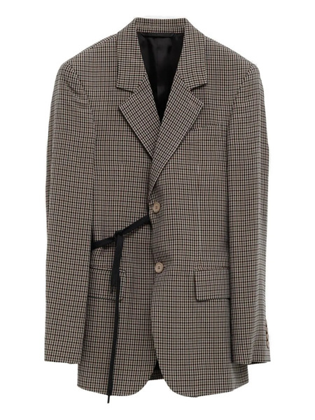  Balenciaga Checked Tie Blazer - Neutrals 