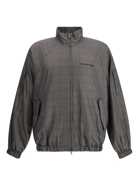  Balenciaga Checked Zip-up Jacket - Grey 
