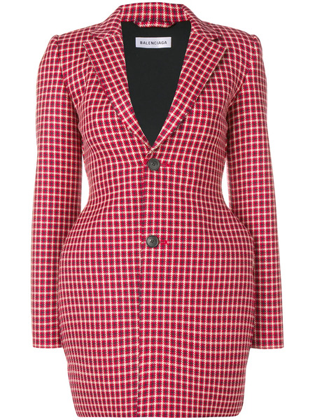  Balenciaga 3d Houndstooth Jacket - Red 