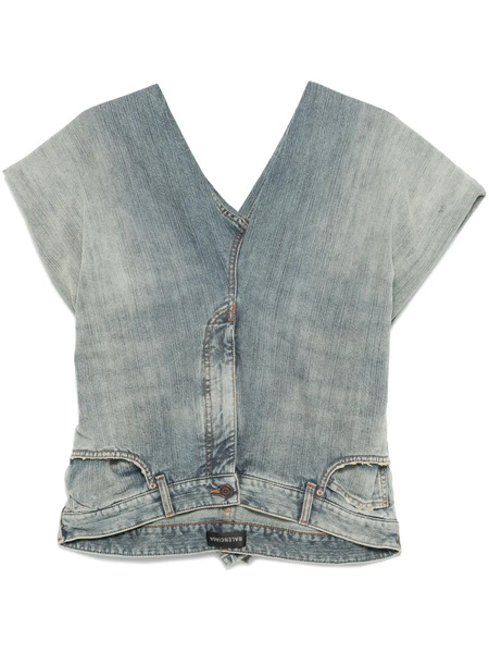  Balenciaga Denim Pants Top - Blue 